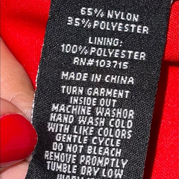 Sharagano Lace Red BlackTank Dress Sz 6P - Picture 6 of 7